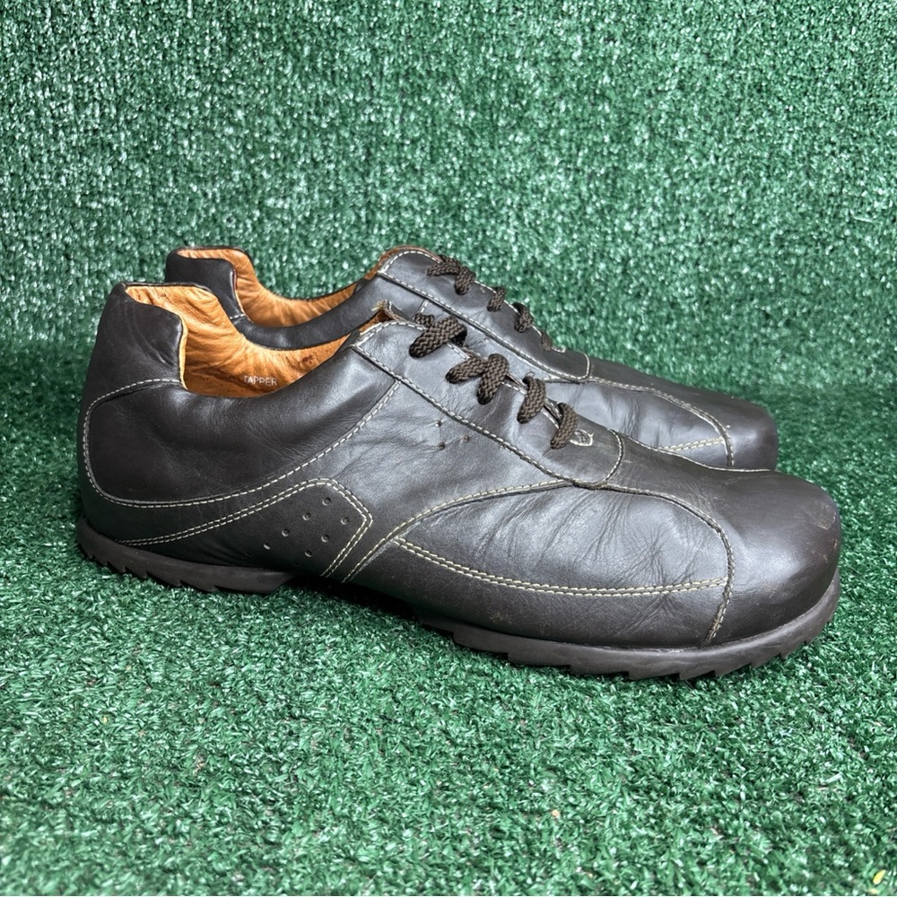 Steve Madden Mens Square Toe VTG 90s Y2K Brown Leather Sneakers Size 12